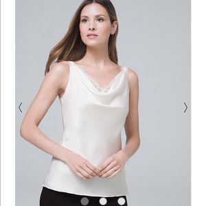 White House Black Market white Lace-Strap Camisole